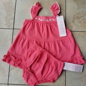 Chaps Pink 2 Piece Outfit Girls 6 Months NWT
